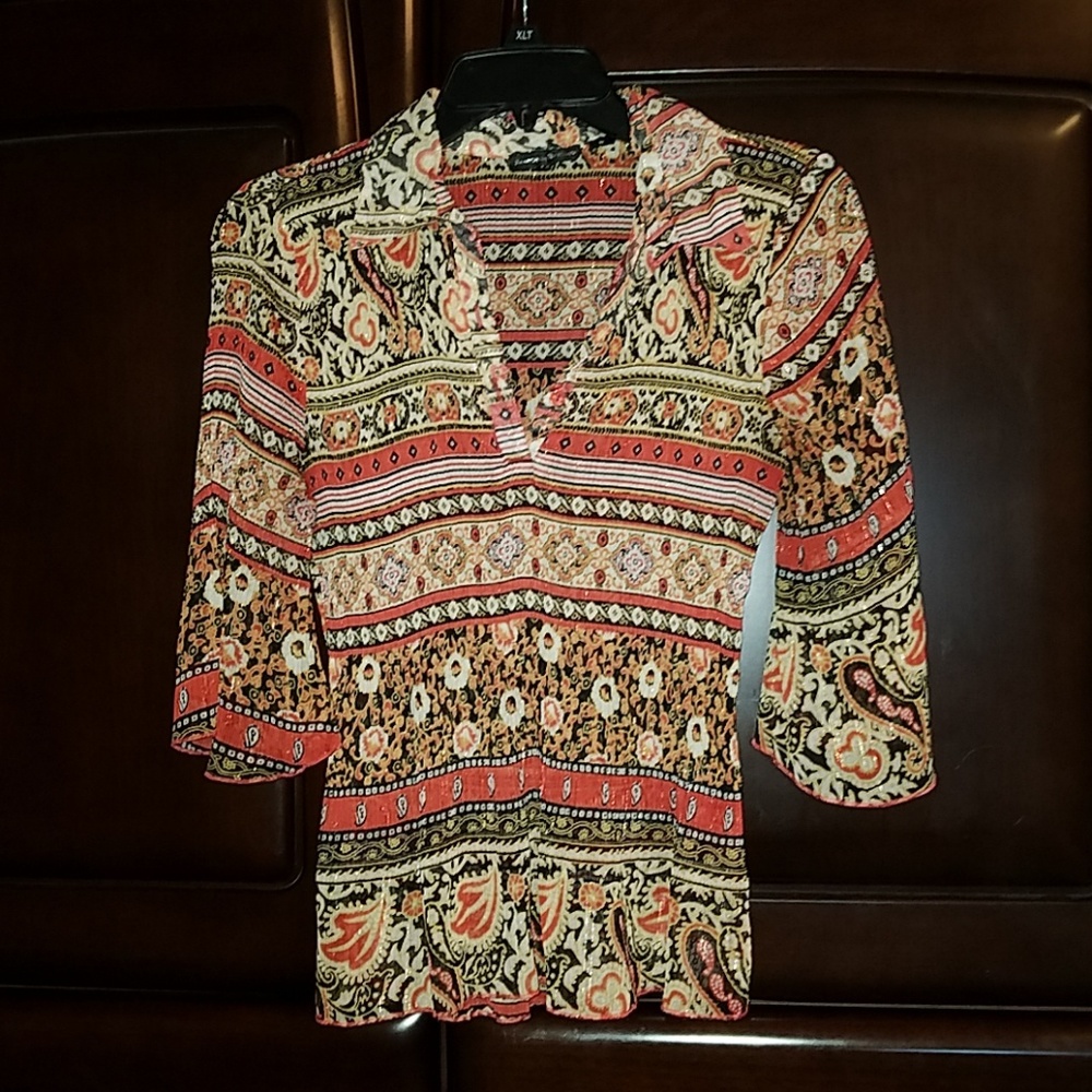 Essentials By Milano Short Sleeve Blouse